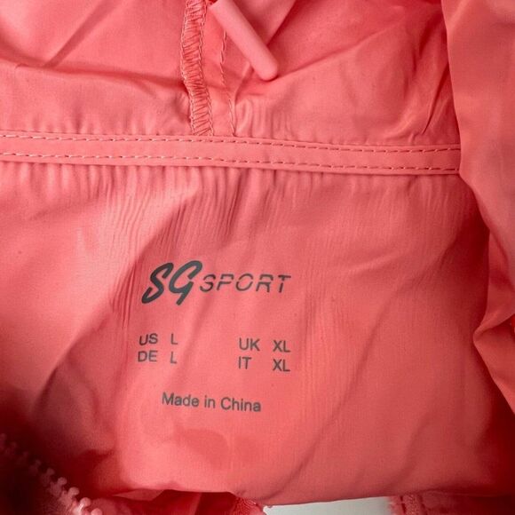 Susan Graver Women Sport Colorblock Pullover Hooded Jacket Pink Coral L A479200 - Picture 2 of 4